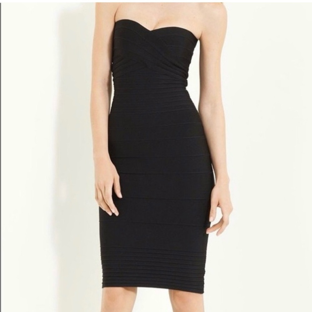 Herve Leger Black Strapless Dress